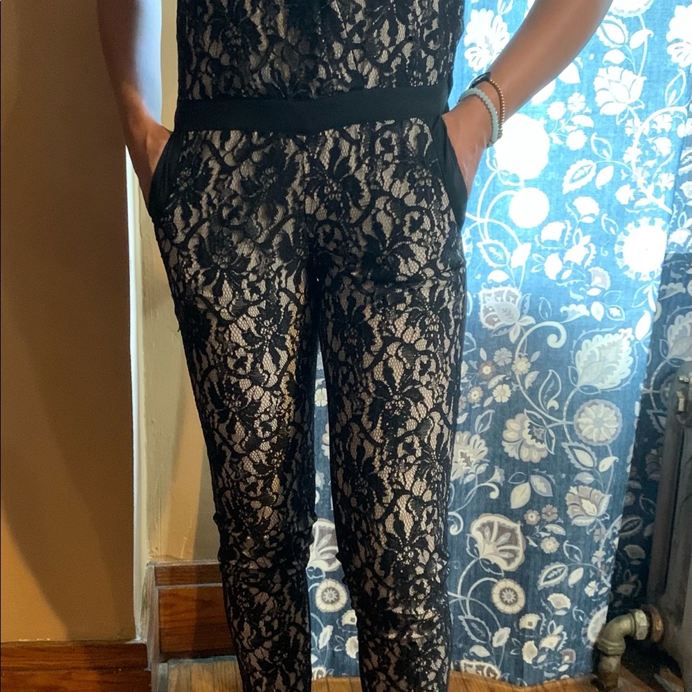 This is a beautiful lace jumpsuit.